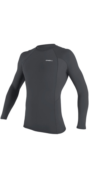 2026 O'Neill Mens Basic Skins Long Sleeve Rash Vest 5714 - Graphite